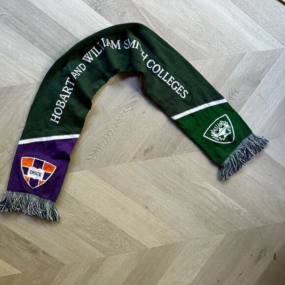 Sports Scarf Hobart William Smith Colleges Statesman Herons NCAA Fringe - Picture 3 of 8